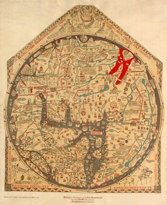 Richardi de Haldinghamseu de Bello Mappamundi Herefordská mapa Richarda z Haldinghamu čili de Bello Richard z Haldinghamu