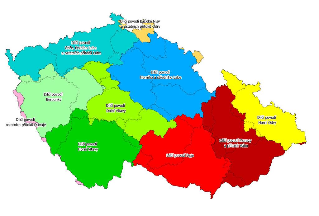 Zpráva o jakosti povrchových vod Metodika zpracování Vodohospodářská bilance byla sestavena pro dílčí povodí Horního a středního Labe, dílčí povodí Lužické Nisy a ostatních přítoků Odry a vlastní tok