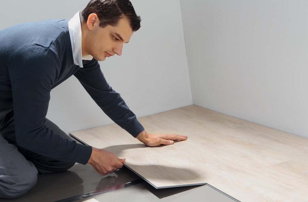 Způsoby instalace 9 NAŠE VINYLOVÉ PODLAHY PLOVOUCÍ VINYLOVÉ DÍLCE S CLICK SYSTÉMEM Kolekce se zámkovým