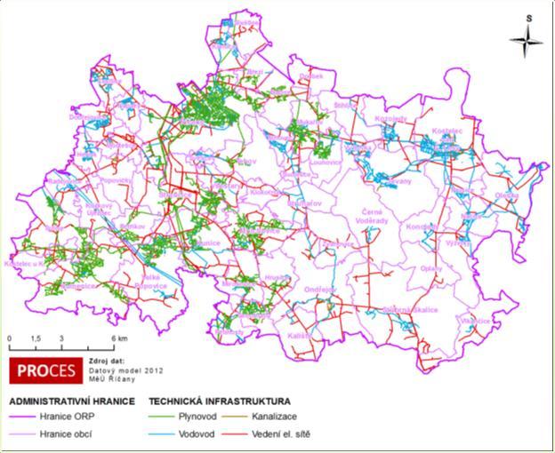 Zdroj dat: Datový model MěÚ Říčany 2012 Rozbor udržitelného rozvoje území pro SR ORP Říčany (Podklady pro RURÚ a RURÚ) Vodovody Území MAS není v zásobování vodou soběstačné.