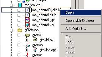 Nyní otevřeme stejným způsobem položku mc_controlcyclic.id (obrázek 5.6), kde bude celý náš program.