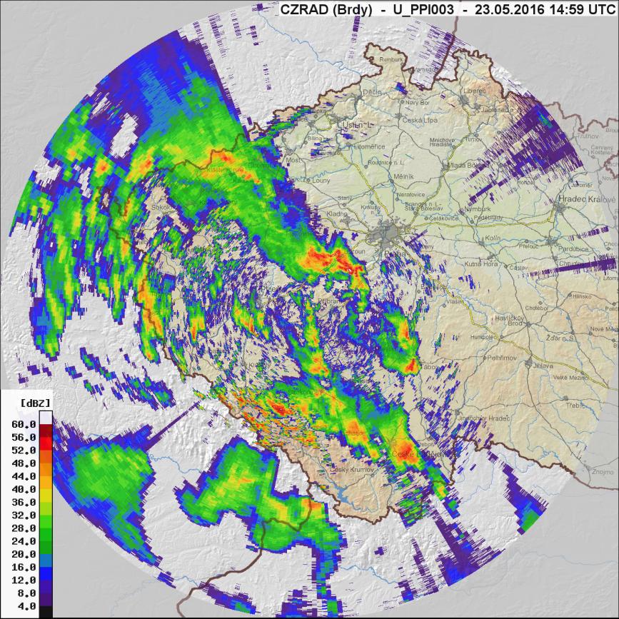 Korekce radarové odrazivosti na