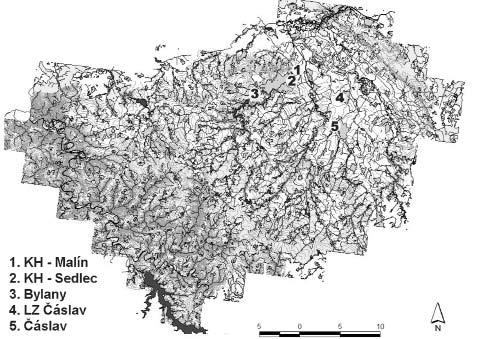 Archeologické výzkumy s raně středověkou komponentou v okr. Kutná Hora v letech 2004 2006 km Obr. 1. Raně středověké lokality v okr. Kutná Hora zkoumané v letech 2004 2006. Abb. 1. In den Jahren 2004 2006 untersuchte, frühmittelalterliche Fundstätte im Bezirk Kutná Hora.