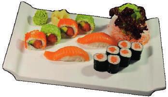 6ks MAKI losos, 8ks CALIFORNIA TOBIKKO losos-sezam 6pcs MAKI salmon, 8pcs