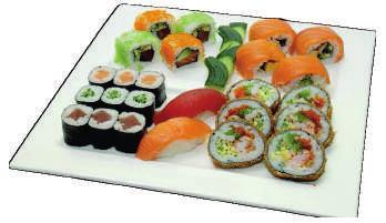 salmon-avocado, 6pcs MAKI prawn, 4pcs UNAGI ROLL smoked eel M19.