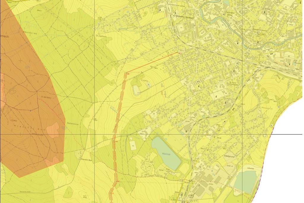 232: Větrové oblasti v místě zaústění do TR Varnsdorf