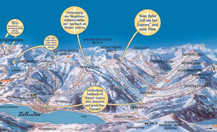 kabinami Propojení lyžařského střediska Saalbach s lyžařskou trasou a autobusovou dopravou zdarma (zima 2016/17) Fusch an der Grossglocknerstrasse Hotel Lampenhäusl d Fusch an der