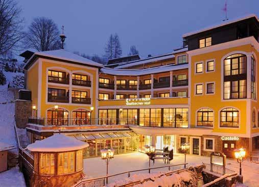 RAKOUSKO SALCBURSKO 139 PŘÍMO U SJEZDOVKY WELLNESS SVĚT NA PĚŠÍ ZÓNĚ Saalbach Hotel Saalbacher Hof f POLOHA: v centru, na pěší zóně. Vstup do lyžařského areálu přímo u hotelu.