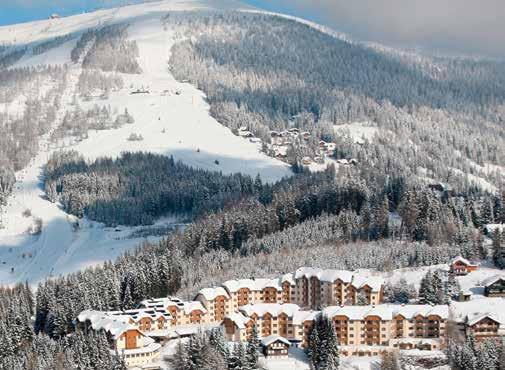 RAKOUSKO KORUTANY 55 RODINNÝ HOTEL V OBLÍBENÉ LYŽAŘSKÉ OBLASTI Treffen ALMRESORT Gerlitzen Kanzelhöhe e POLOHA: klidná, v nadmořské výšce 1 500 m. Centrum cca 10 km.