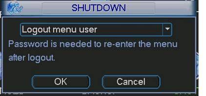 1.1.3 Logout (Odhlášení) V hlavním menu zvolte Shutdown : Obr 1-3 Vyberte patřičnou funkci (zpravidla logout) Obr 1-4 1.