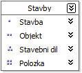 Pod stavby spadají stavební objekty, pod nimi jsou stavební díly a nejnižší úrovní jsou položky viz obrázek 4-12. Obrázek 4-12: Hierarchie v dimenzi staveb Všechna data této dimenze pocházejí z Aspe.