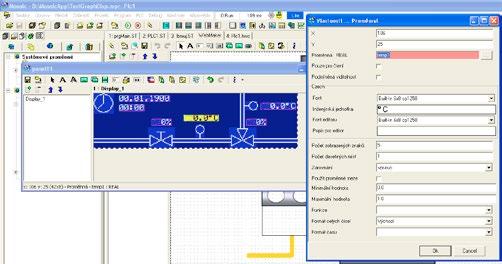 GPMaker nástroj pro grafické operátorské panely Editor obrazovek grafického panelu ID-17 Programování panelu bez exportů a importů do jiných programů Přístup k libovolné proměnné libovolného typu
