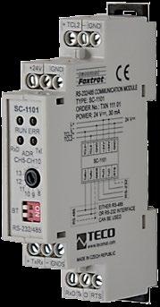 Komunikační moduly RS-232/485 a CAN Typ DI DO AI AO Comm SC-1101 5 TCL2, UART SC-1102 4 TCL2, CAN Modul SC-1101 je systémový komunikační modul umožňující rozšíření centrální jednotky o další sériový