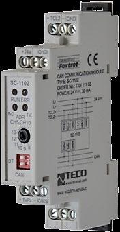 Modul SC-1102 je systémový komunikační modul umožňující rozšíření centrální jednotky o další sériový kanál s rozhraním CAN a podporující režim CSJ.