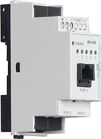 Komunikační moduly Ethernet switch 10/100 Mbit na DIN lištu Foxtrot Typ DI RO AI AO Comm SX-1162 5 10/100 BaseTX 5 UTP portů 10BaseT/100BaseTX dle normy IEEE 802.3.