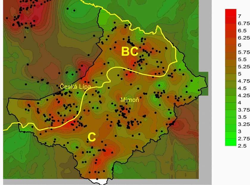 porovnávat převládající trendy posuzovaného rajonu s regionálním stavem v širším okolí. Z výsledků vyplývají následující závěry: 1.