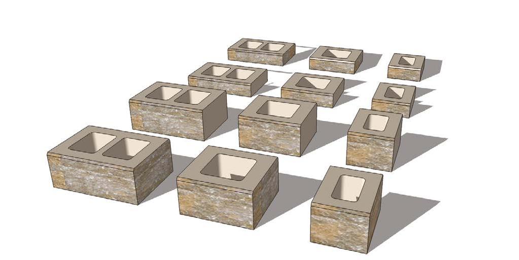Skladba na paletě 250 250 250 250 187 A A A A CSB NATURBLOK EDIT je systém betonových bloků různých délek. Dva výškové systémy umožňují vzájemnou kombinaci kamenů.
