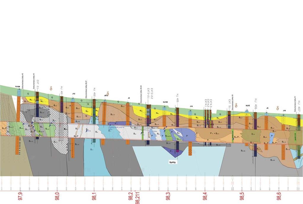 legenda legend kvartér quaternary neogén neogene karbon carboniferous deluviofluviální hlíny deluvial loam písky, štěrky, jíly sand, gravel, clay pískovec sandstone břidlice prachovitá a jílovitá,