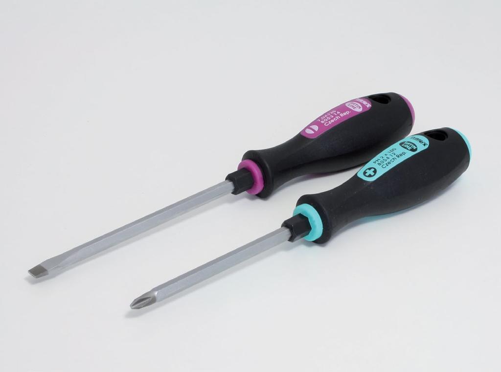 SATIN LINE PROFI 805 Šroubovák plochý Slotted screwdriver a b Řada: SATIN LINE PROFI 2-komponentní s tříhranným průřezem 8053 11 0,6 3,5 80 90 27 4-40 20 8053 12 0,8 4,5 90 100 x 30 5 8 64 20 8053 13