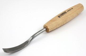 893 Dláto řezbářské prohnuté ploché kosé pravé Curved carvin chisel skew riht Sady řezbářských dlát STANDARD LINE Sets of carvin chisels STANDARD LINE profil profile šířka width 8935 10 1 13 90 195
