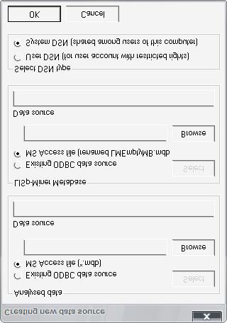 Obrázek 5.2: LMAdmin vytváření nového datového zdroje hodnotách. Po vyplnění stiskněte tlačítko OK a potvrďte správnost nastavení(obrázek5.3).