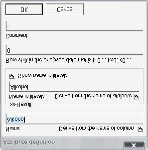 5.5.2 Vytvoření atributů Pro vytváření atributů zvolte položku Attributes list v menu Database. Obrázek 5.