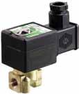 Solenoidové ventily Objednací čísla Připojovací Průtokový Světlost závit koeficient Kv Diferenční tlak (bar) Výkon W G mm m³/h l/min. min. ~ = ~ = Normálně zavřeno, mosaz SCG256A001VMS 1/8 1.2 0.05 0.