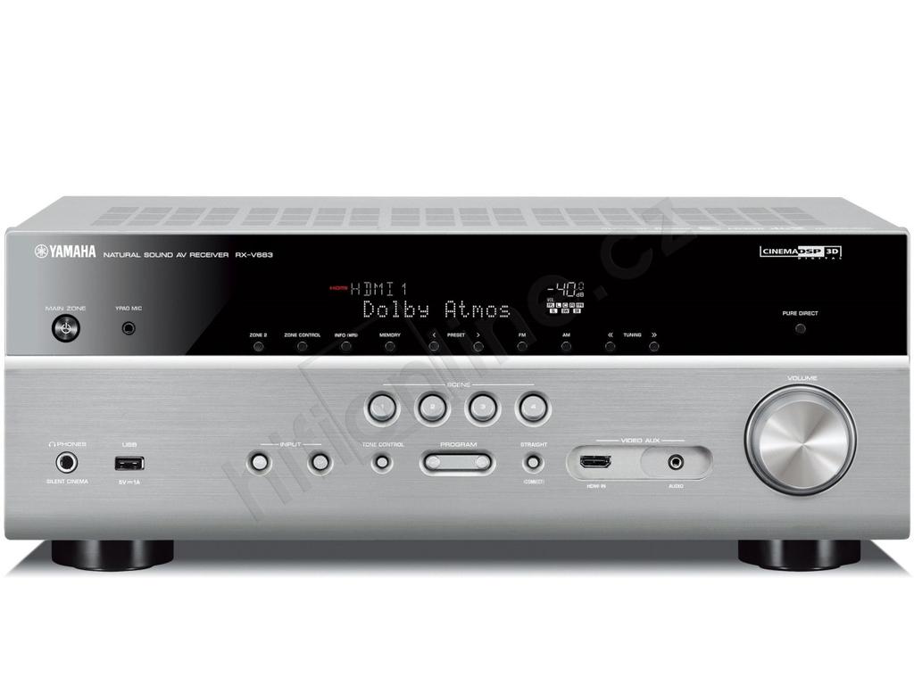 AV RECEIVER YAMAHA RX-V683 Kód: P02124 Výrobce: YAMAHA Záruční doba: 24 měsíců? 7-kanálový mohutný prostorový zvuk? --- 90 W na kanál (8 ohmů, 20 Hz - 20 khz, 0.06 % THD, 2 kanály řízeny)?