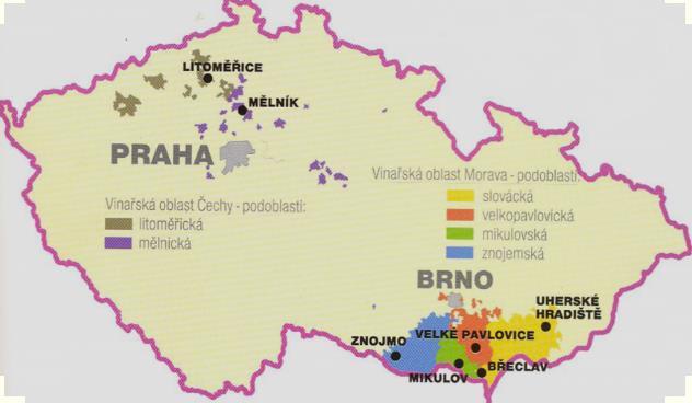 Obrázek 15 Mapa vinařských podoblastí České republiky, zdroj: web2.mendelu.cz Vinařská podoblast litoměřická se nachází v severních Čechách.
