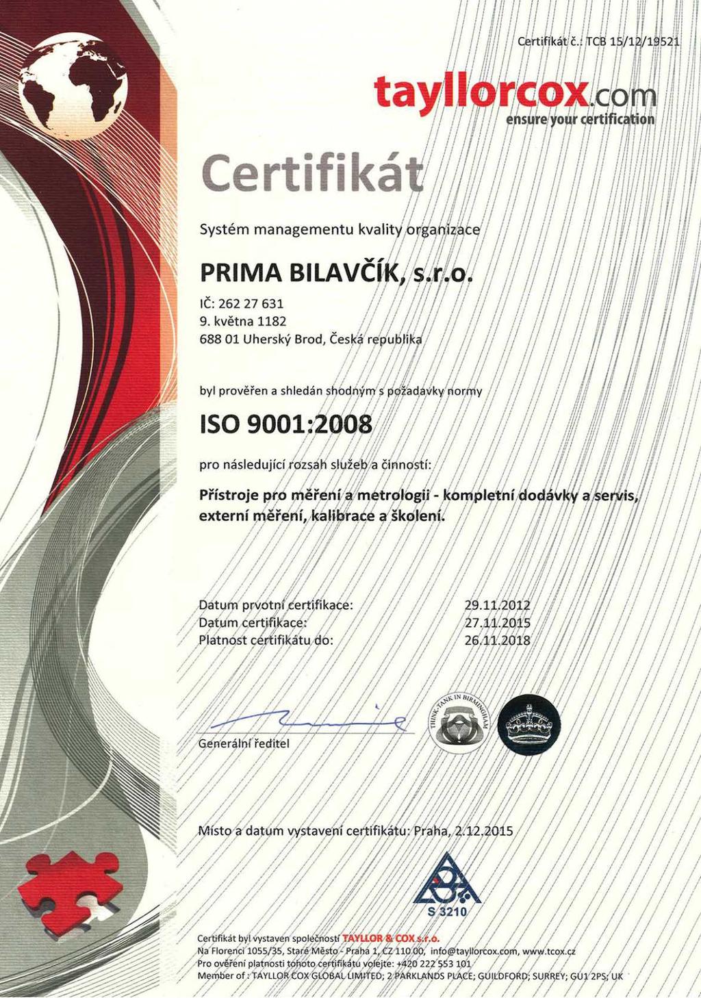 SYSTÉM MANAGEMENTU JAKOSTI ISO 9001:2008 eshop.