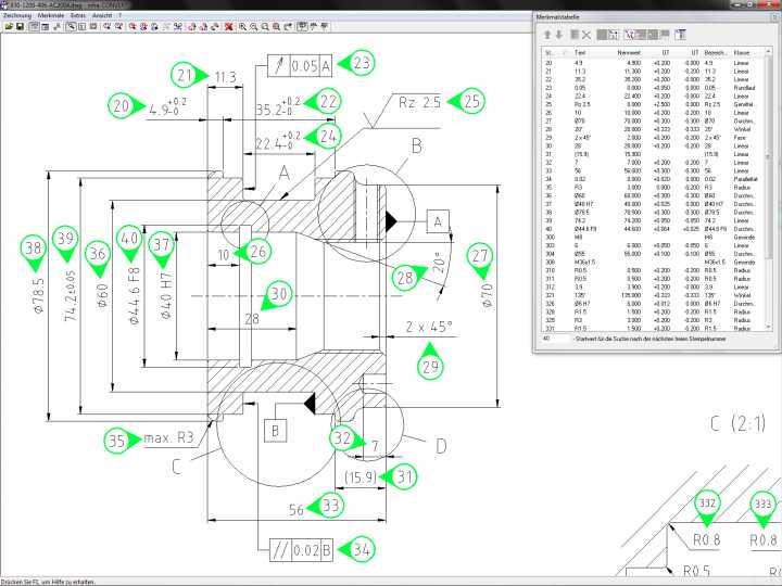 Software infra CONVERT vytváří rychlé kontrolní postupy při měření a označování jednotlivých kót na výkresové dokumentaci.