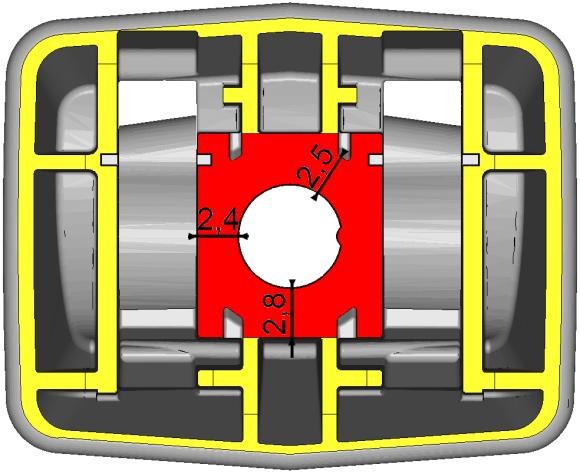3.4.1 VSTUPNÍ PARAMETRY SIMULACE Volba a umístění vtoku Před zahájením simulace byl jako vhodný shledán bodový vtok, který se používá pro menší, tenkostěnné výstřiky, u kterých se tolik neprojeví