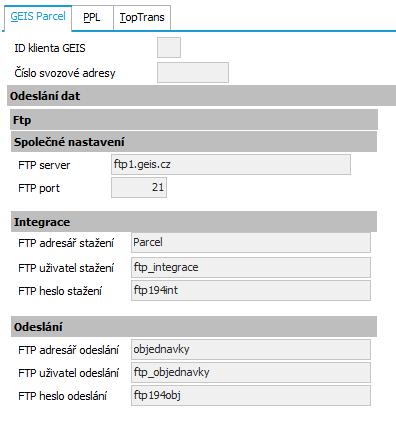 6.2 NASTAVENÍ Nastavení vychází z integrační příručky, kterou GEIS má volně ke stažení na internetu.