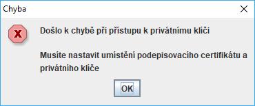 Při nesprávném nastavení dojde k zobrazení chybového hlášení. 3.1.