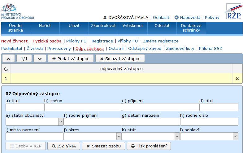 Po kliknutí na odkaz je uživatel přesměrován na identifikační bránu eidentita.cz, kde přihlášený uživatel (např.