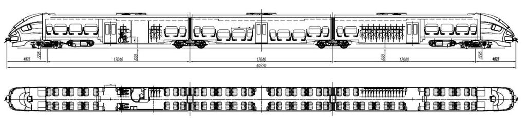 Ty jsou zabudovány za předními podvozky pod zvýšenou podlahou. Maximální rychlost jednotky je 120 km/h. Přenos výkonu je hydromechanický. 1.1.2 Bombardier Talent Jedná se o dvouvozovou jednotku v uspořádání pojezdu B'2'B'.