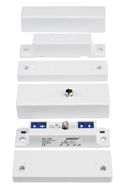 MAGNETICKÉ KONTAKTY ŘADY MC 400 Magnetický kontakt MC 440 ALARM SAB 1 2 3 4 MC 440 je magnetický kontakt s em a svorkovnicí se 4 svorkami, určený pro povrchovou montáž na okna a dveře.
