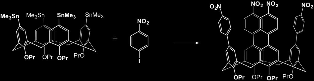 Cílem této práce připravit stabilní substráty na bázi calixarenů pro provedení různých typů cross coupling reakcí.