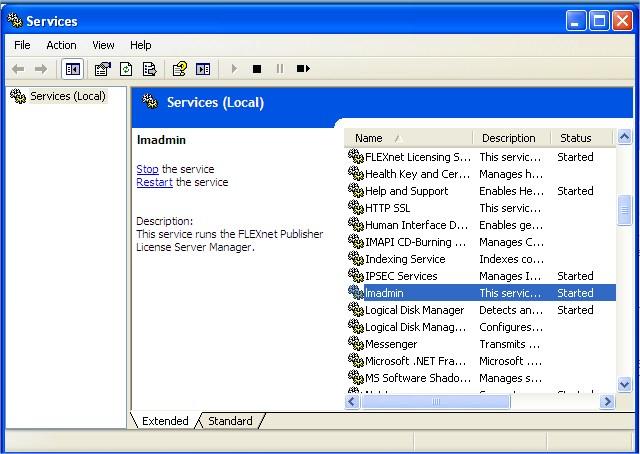 Kapitola 8 Jestliže se služba nestartuje automaticky, prosím přidejte zástupce lmadmin.exe (C:\Program Files\Common Files\Scia\LicenceServer\FlexNetServer) do start menu ve Windows.