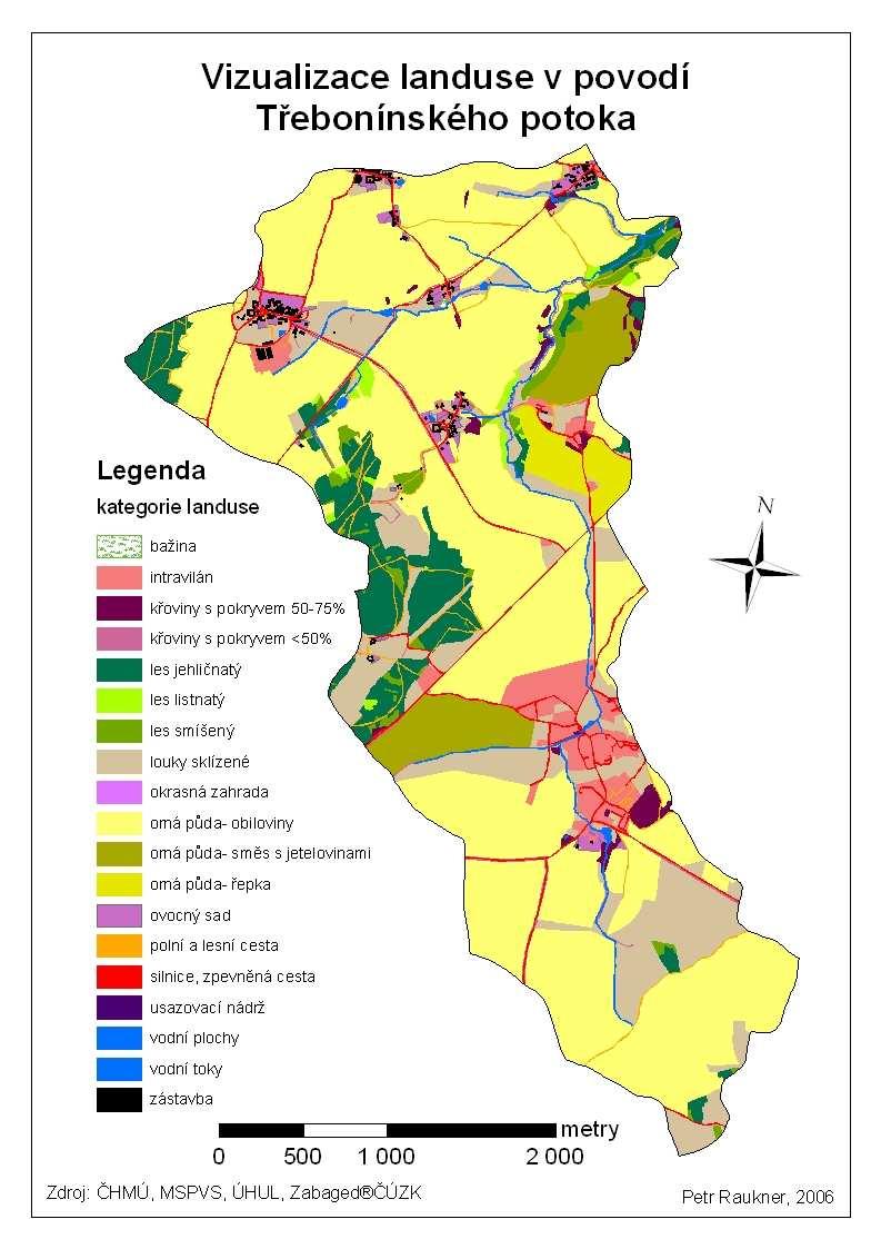 Metody zpracování dat Veškerá innost byla smována k vytvoení vstupních vrstev pro hydrologický model LOREP. Tento model pracuje s podrobným rastrem o velikosti tvercového pixelu s hranou 5 metr.
