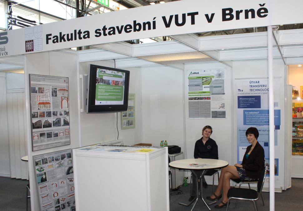 Fakulta stavební prezentovala svoje aktivity v pavilonu V ve vlastním stánku, který navazoval na