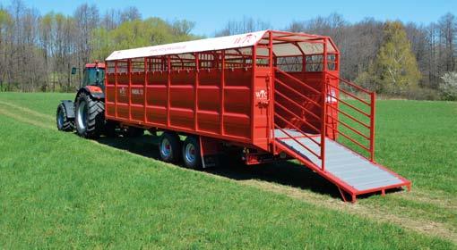 900 kg, 12-14 ks hovězího dobytka rychlost 40 km/hod, závěs 50 mm (40 mm nebo K 80) délka/šířka ložné plochy 7.500/2.