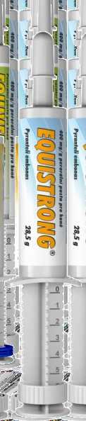 EQUISTRONG Pyranteli embonas 400 mg/g EQUISTRONG je širokospektrální přípravek na odčervení koní s obsahem účinné látky pyrantel-embonát.