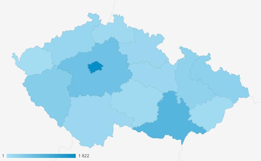 Obrázek 12 - geografické rozložení návštěvnosti (Zdroj: Google Analytics) Portál je částečně přizpůsoben pro použití na mobilních zařízeních, avšak tato optimalizace není příliš vhodně provedena.