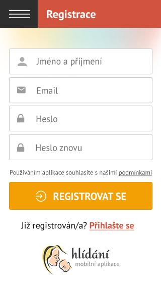 Obrázek 34 - registrace chůvy (Zdroj: vlastní zpracování) Odhlášení Tato položka slouží k odhlášení uživatele ze systému. Logicky se pak zobrazuje jen přihlášenému nabízejícímu.