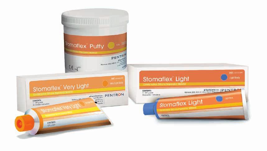 Stomaflex C Silikony Snadné dávkování a krátká doba mísení díky gelovému katalyzátoru Každý otisk v perfektní kvalitě Ukazuje nejtenčí okraje i ve špatně přístupných oblastech 586 Kč