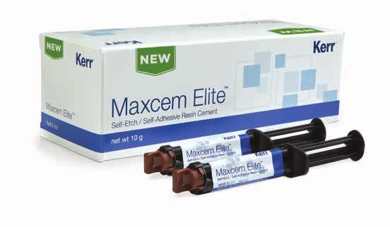 Maxcem Elite Chroma Samoleptací / Samoadhezivní fixační kompozitní cement s barevným indikátorem Maxcem Elite Chroma je okamžitě po aplikaci růžový a postupem času bledne do odstínu cementu.