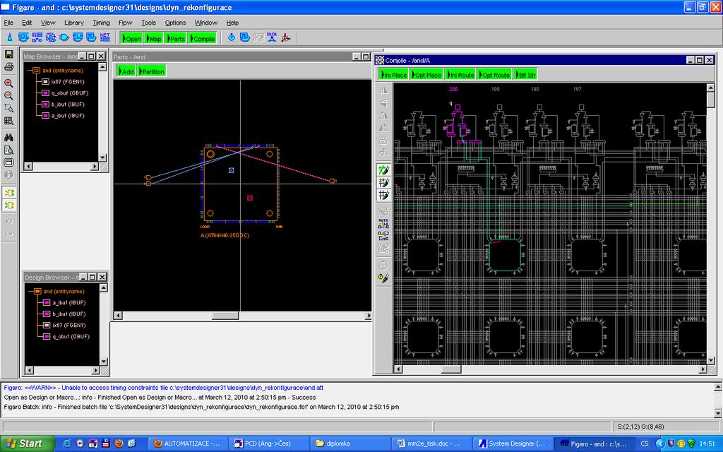 Entity jsou specifikovány jako VHDL příklady ve statické části. Každý příklad koresponduje s jedním tzv. d-modulem(dynamický modul). Každý tento modul je reprezentován jedním EDIF souborem.