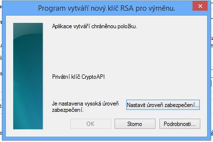 5. Zvolte Vygenerovat a odeslat žádost o certifikát na www server PostSignum. 6.