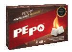 dílků, obsahuje lisované dřevěné piliny napuštěné parafínem a je na konci opatřen zápalkou. Škrtátko je součástí krabičky.